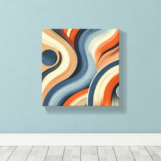 Levendige curven canvas afdruk (Insitu (Houten vloer))