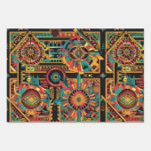 Levendige cyaan "Aztec Dream" wrapping mat papier Inpakpapier Vel (Voorkant 3)