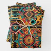 Levendige cyaan "Aztec Dream" wrapping mat papier Inpakpapier Vel (In situ)