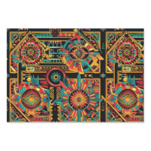 Levendige cyaan "Aztec Dream" wrapping mat papier