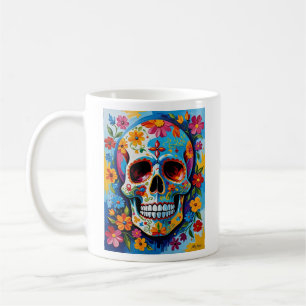 Levendige dag van de dode schedel T-Shirt Koffiemok