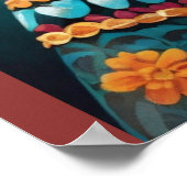 Levendige Dag van de Dode Vrouw in Skull Make-up Poster (Hoek)