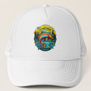Levendige dageraad op de Angler’s Dream Rainbow Tr Trucker Pet