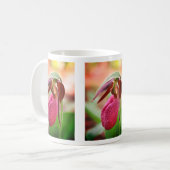 Levendige Dame Slipper Orchid Flower Koffiemok (Voorkant links)