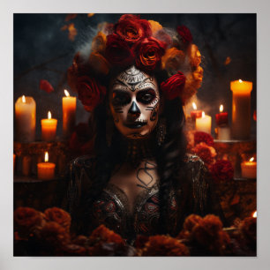 Levendige Dia de los Muertos Poster - Vier de