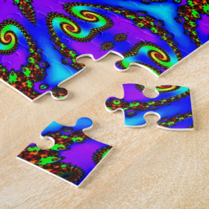 Levendige digitale kaleidoskopkunst legpuzzel