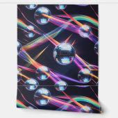 Levendige Disco Ball Rainbow Swirls Peel en Stick Behang (Afrollen)