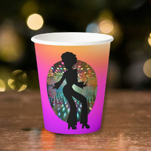 Levendige disco danser papieren bekers