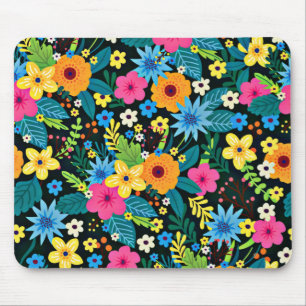 Levendige Ditsy Flowers Bloemenpatroon-43785 Muismat