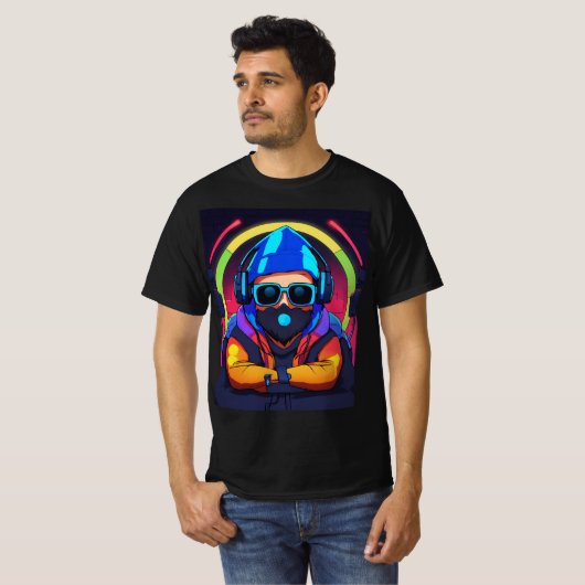 Levendige DJ Vibes Graphic Equalizer T-shirt – Lic (Voorkant volledig)
