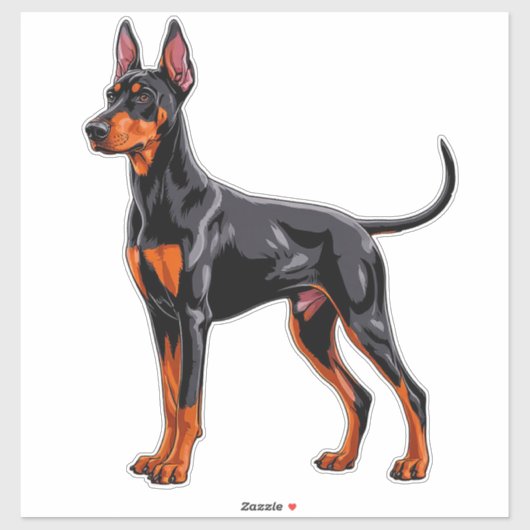 Levendige Dobermann Pinscher Sticker (Vel)