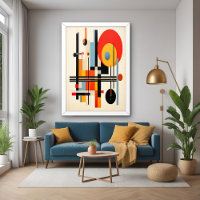 Levendige, door Bauhaus geïnspireerde geometrische