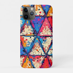 Levendige Driehoek Splatter Art iPhone 11 Pro Hoesje