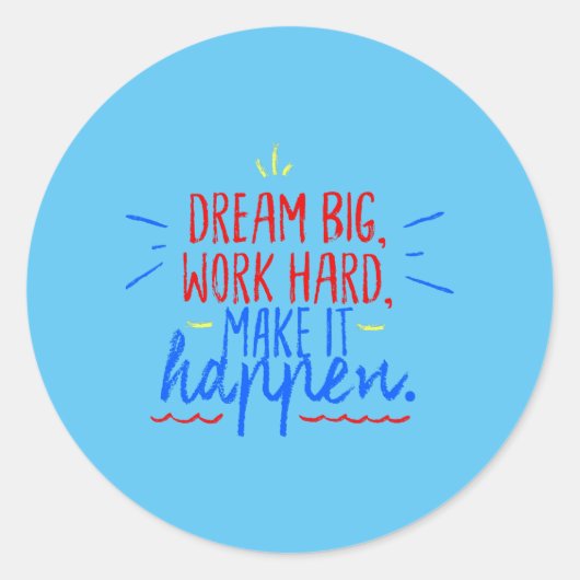 "Levendige dromen: ambitie in kleur" Ronde Sticker (Voorkant)