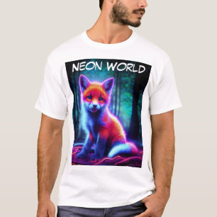 Levendige droomachtige vos met elektrische kleurti t-shirt
