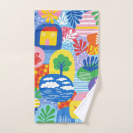 Levendige droomlandschap: Whimsicale abstracte wer Handdoek