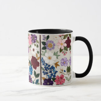 Levendige Edelsteen-Tint Florale Symfonie Mok