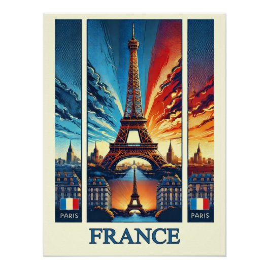 Levendige Eiffeltoren - Frankrijk Poster Perfect Poster (Voorkant)