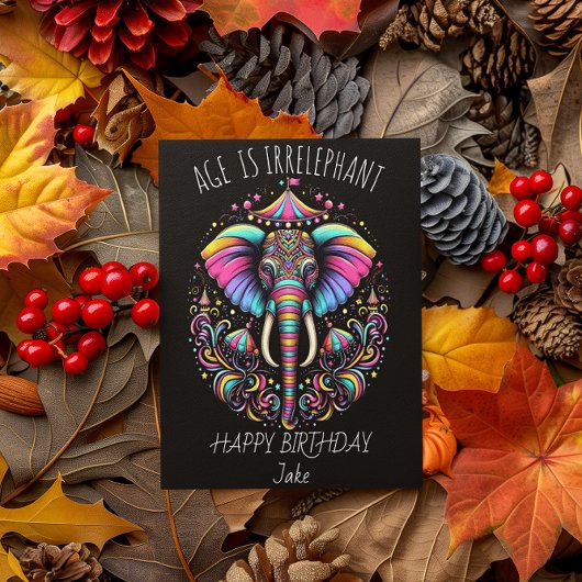 Levendige Ele-Fete voor speciale dag Bedankkaart