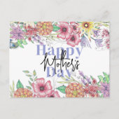 Levendige elegante bloemen bladeren Moederdag Briefkaart (Voorkant)