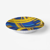 Levendige Elektrische Cyaan Gele Chaotische Licht Papieren Kommen (Gebogen)