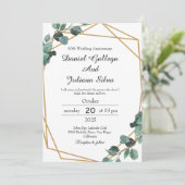 Levendige Emerald Greenery bruiloft Jubileum Kaart (Staand voorkant)