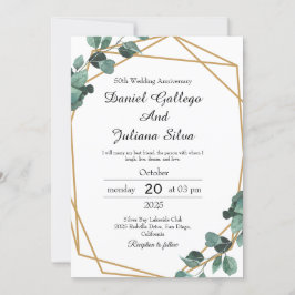 Levendige Emerald Greenery bruiloft Jubileum Kaart