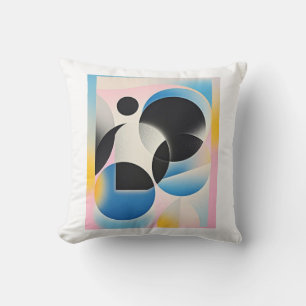 Levendige en grillige abstracte geometrische kunst kussen