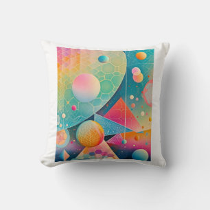 Levendige en grillige abstracte geometrische kunst kussen