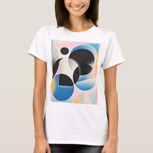 Levendige en grillige abstracte geometrische kunst t-shirt