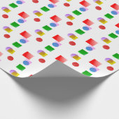 Levendige en kleurrijke cirkels en pleinen cadeaupapier (Hoek)