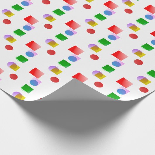 Levendige en kleurrijke cirkels en pleinen cadeaupapier (Hoek)