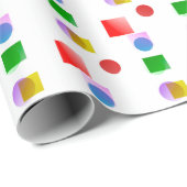 Levendige en kleurrijke cirkels en pleinen cadeaupapier (Rol Hoek)