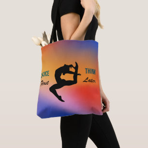 Levendige en kleurrijke Gradient Dance Quote Draagtas