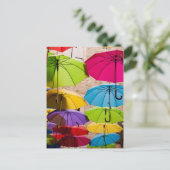Levendige en kleurrijke paraplu's briefkaart (Staand voorkant)