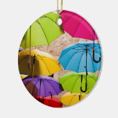 Levendige en kleurrijke paraplu's keramisch ornament (Links)