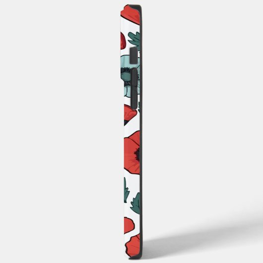 Levendige en rode Poppy Bloemen Illustratiepatroon Case-Mate iPhone Case (Achterkant / Links)