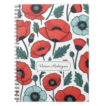 Levendige en rode Poppy Bloemen Illustratiepatroon