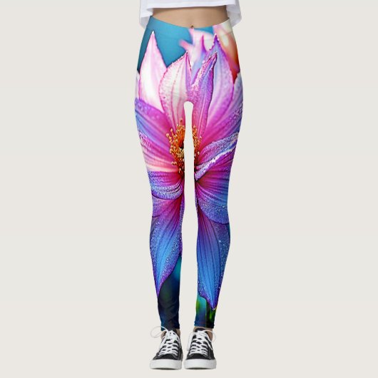 Levendige etherische bloei artwork leggings (Voorkant)