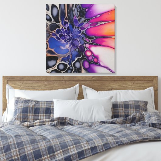 Levendige Etherische Paarse-toned Indie Art Canvas Afdruk (Insitu (Slaapkamer))