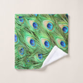 Levendige exotische peacock-veren bad handdoek (Wasdoekje)