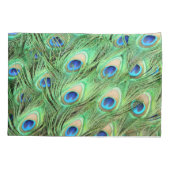 Levendige exotische peacock-veren kussensloop (Achterkant)