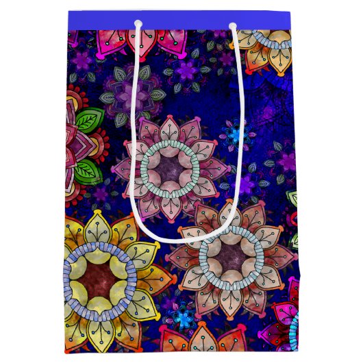 Levendige Exploding Waterverf Mandala's - Medium Cadeauzakje (Achterkant)