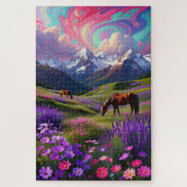 Levendige Fantasie Natuur - Olie Schilderstijl Puz Legpuzzel