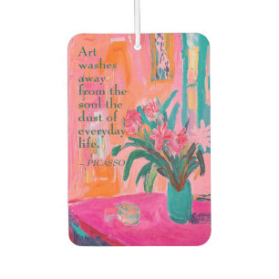 Levendige Fauvist Vaas van roze bloemen Luchtverfrisser