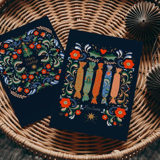 Levendige Feestelijke Kerstkunst met Cadeau Briefkaart