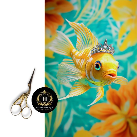 Levendige  Floral Fish Decoupage Tissuepapier