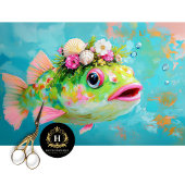 Levendige  Floral Fish Decoupage Tissuepapier