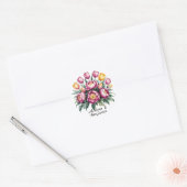 Levendige Floral Harmony bruiloft Ronde Sticker (Envelop)