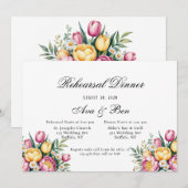 Levendige Floral Harmony repetitie diner Kaart (Voorkant / Achterkant)